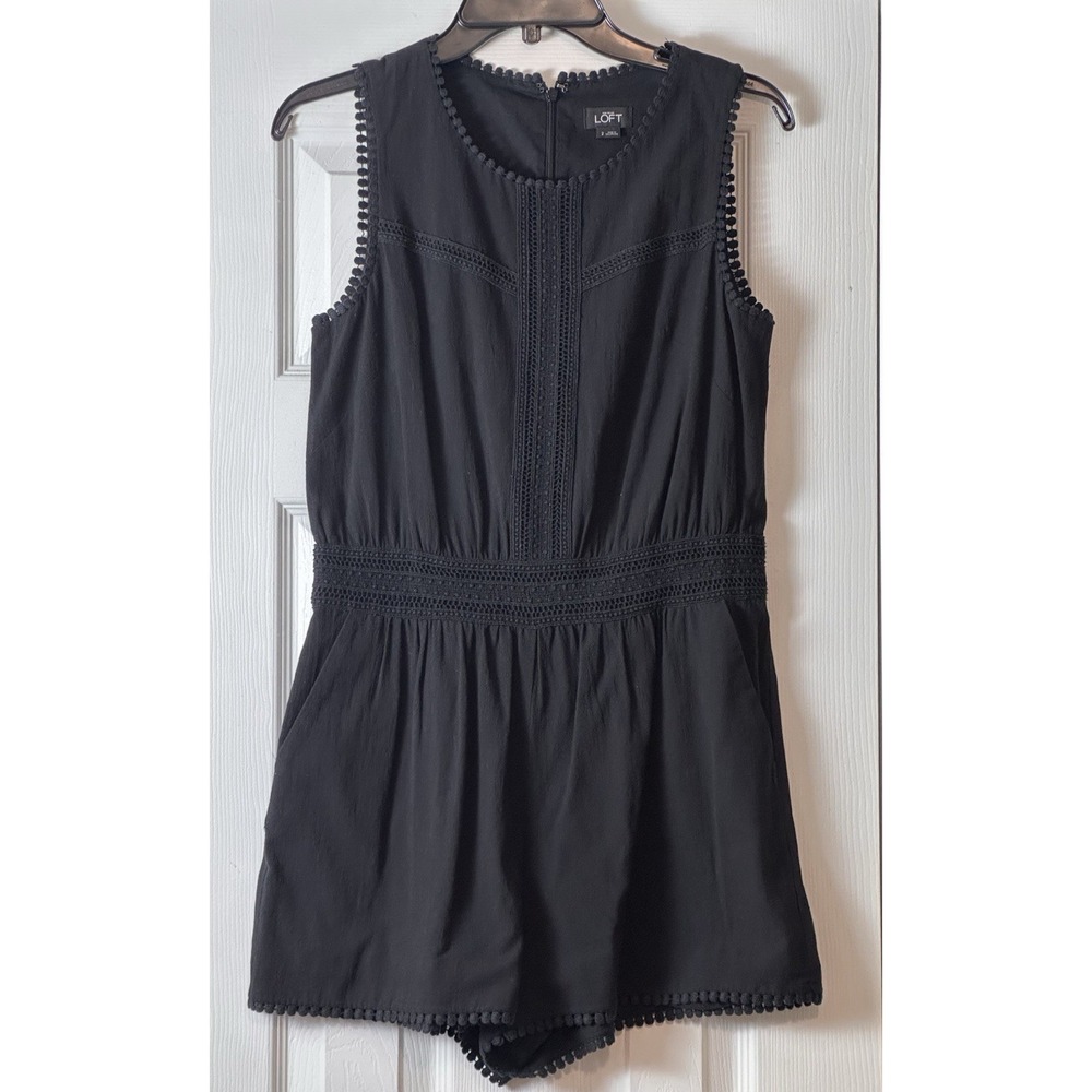 Ann Taylor Loft Women's Black Romper Summer Playsuit ‎ with Pockets Size (2)